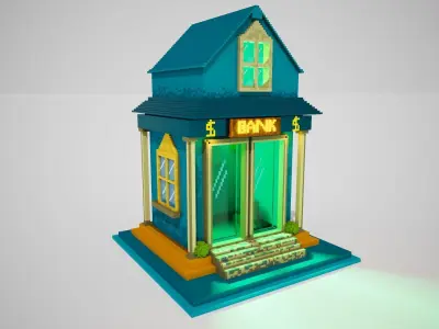 Voxel mini Bank 3D model
