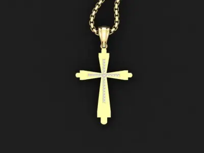 High Cross Pendant Light Gold 18K 3CP005 3D print model