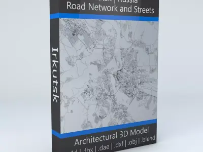 Irkutsk Road Network and Streets 3D model