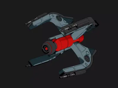 Stylized Spaceship made in blender 3D model