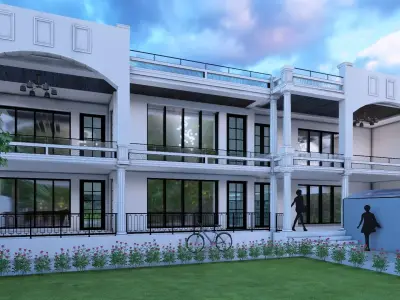 Classic Double-Story Villa -SketchUp  Lumion Autocad 3D model