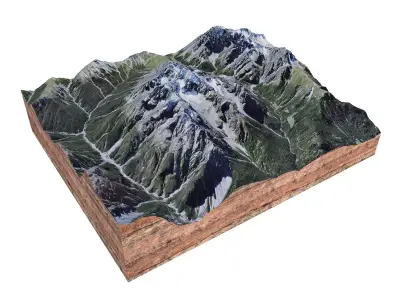 Piz Zuort Mountain Switzerland 3D model