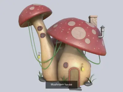 Mushroom house collection 3D Model Pack