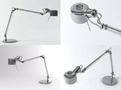 Job desk lamp with different angles 3D model