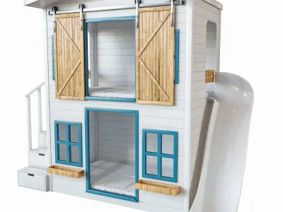 PlayHouse bunk bed with stairs 3D model