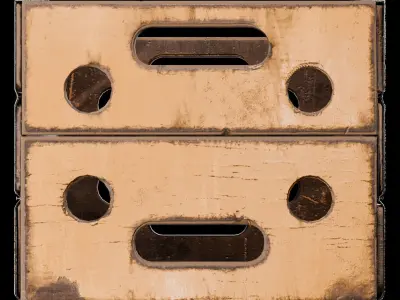 Wooden Crate Version B Low-poly 3D model