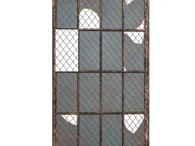 old broken industrial window 3D model