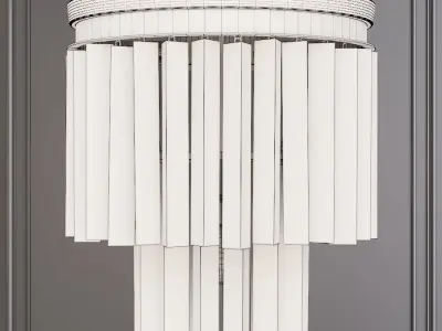 RH 1920S ODEON SMOKE GLASS FRINGE 2-TIER FLUSHMOUNT Black 3D model