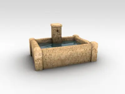 Stone Fountain Low-poly 3D model