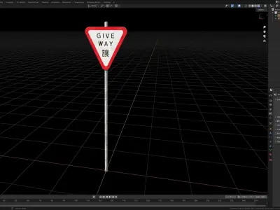 Hong Kong Give Way Sign 3D model