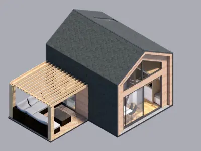 tiny house mini camping VITA  Bled master plan Low-poly 3D model