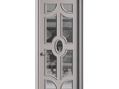 Modern entrance door 72 3D model