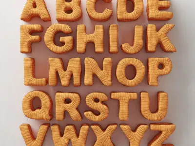 Stone letters english 3D model