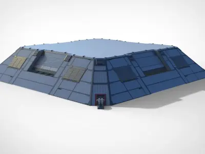 sci-fi hangar 3D model