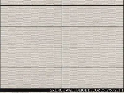 Peronda Grunge Wall Beige Decor 250x750 Set 1 3D model