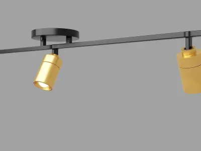 VidaLite LED Track Fixture 7W Three Bulb 3D model