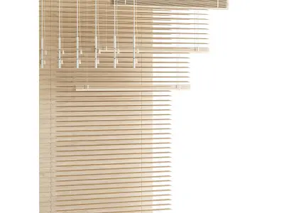 Wooden Venetian Blinds Bandalux set 02 3D model