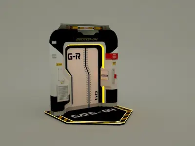 sci-fi door   Low-poly 3D model