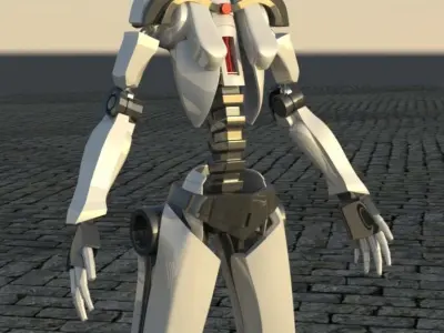 Robot Sci-Fi low poly model 3D model
