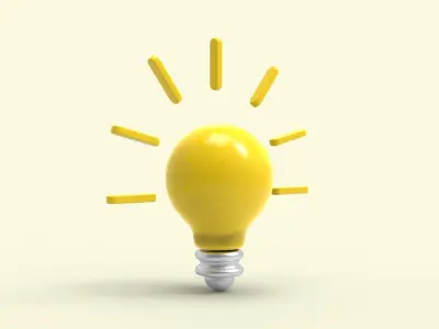 Light Idea icon v001 3D model