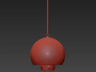 Florence Grande Double Shade Nickel Pendant 3D model