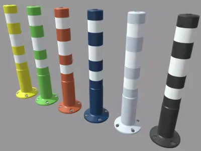 Bollards 02 Low-poly 3D model