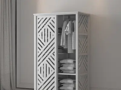 wooden rack Low-poly 3D model