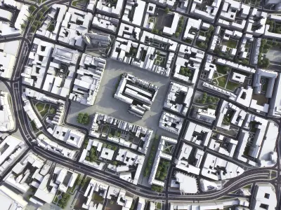 Wroclaw - 3D City Model Low-poly 3D model