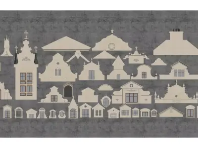 European architectural components 3D model