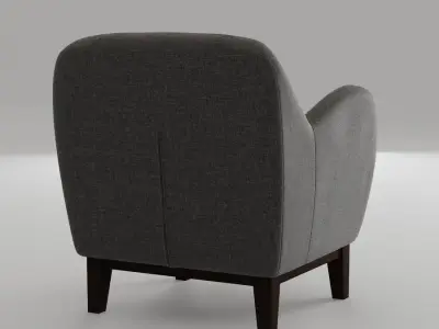 Fabric Upholstered Modern Chair  Low-poly 3D model
