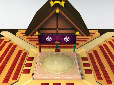 Sumo dojo arena stadium ring 3D model