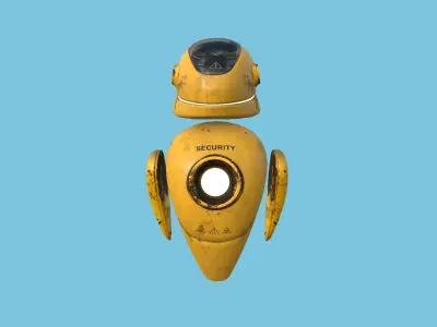 Flying Robot 07 Security - Character SciFi Design Low-poly 3D model