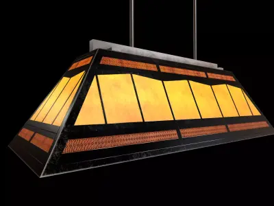 Billiard - Pool table lights Low-poly 3D model