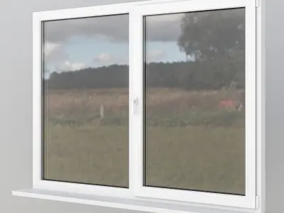 House windows Low-poly 3D model