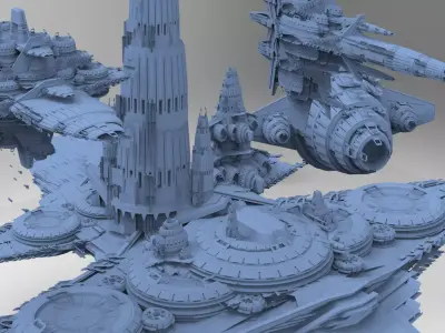 Star Freighter Grand battleship 14 designs 3D model