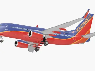  Southwest Airlines Boeing 737-700 with Interior Rigged for Maya 