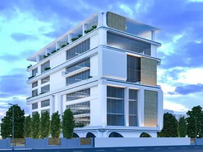 Modern Exterior Futuristic building  3D model