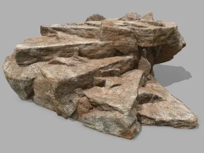 Stair rock Low-poly 3D model get
