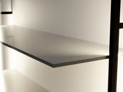 Wallmounted Shelf with LED lights Low-poly 3D model