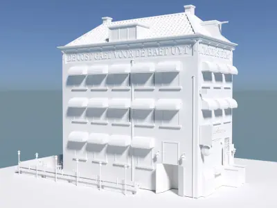 The Grasshopper coffee shop in netherlands Low-poly 3D model