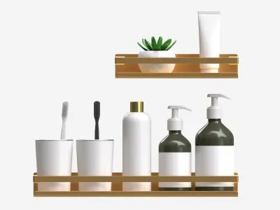 Bathroom Corner Shelves 01 3D model