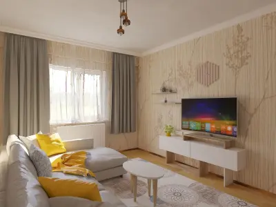 Living Room Interior Scene for 3Dmax Vray 3D model
