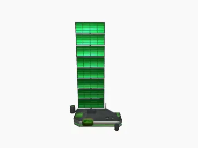 Satellite B01 Black Green - SciFi Space Design Low-poly 3D model