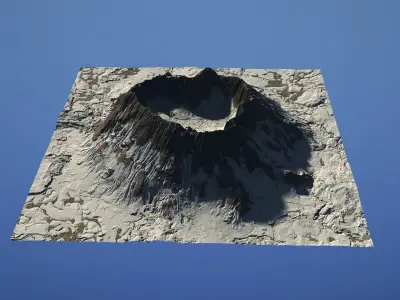 Landscape Environment Volcano Snow 08 Low-poly 3D model