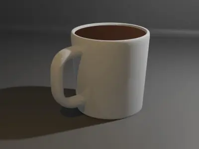 Ceramic Coffee Cup Low-poly 3D model