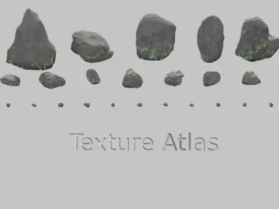 Fantasy Stylized Rock Pack Low-poly 3D model