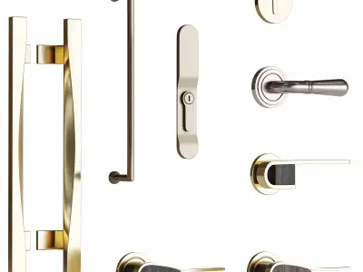 Set Classic Door 08 3D model