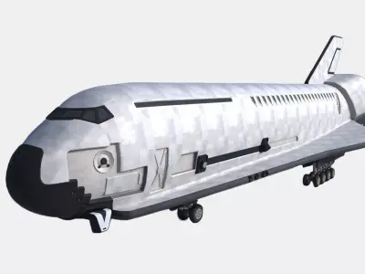 Sci fi SPACE SHUTTLE low poly model Low-poly 3D model