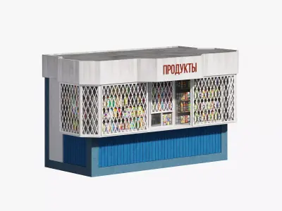 The kiosk from the 90s with products 3D model