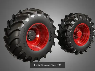 Tractor Tires T01 T02 T03 T04 T05 and T06 3D Model Pack